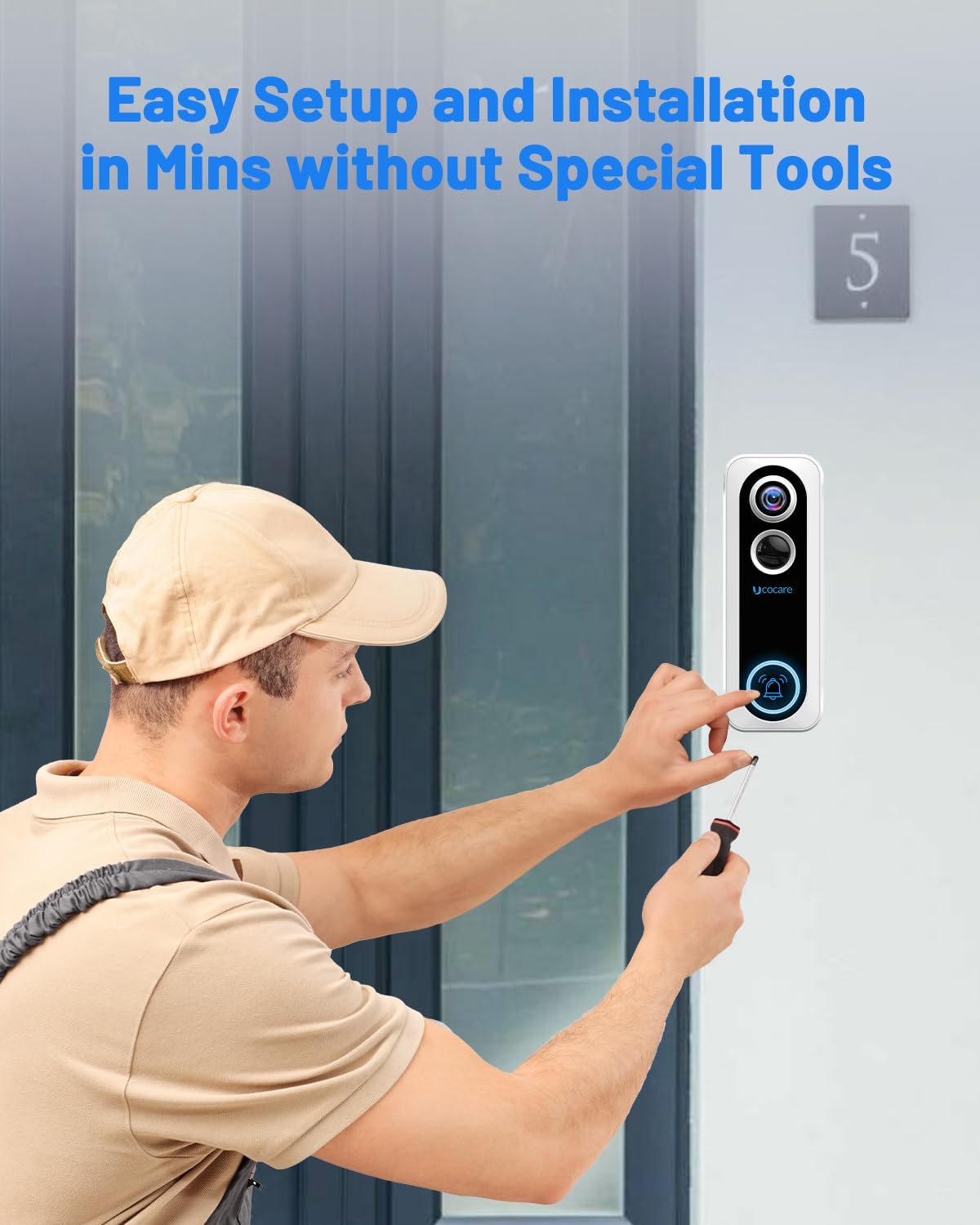 UCOCARE Doorbell Camera Wireless, 4MP Video Doorbell with Chime, Live Phone Call, Motion Detection, Instant Alerts, Night Vision, Support SD and Cloud Storage 8 61ycmOMrGNL. AC SL1500