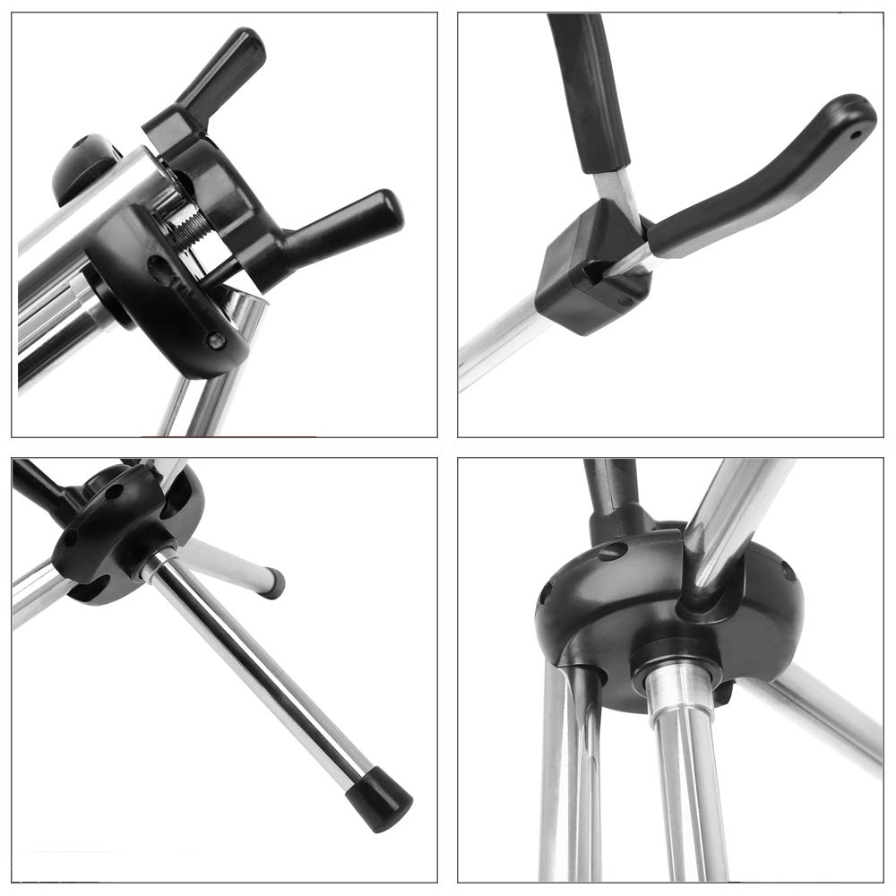 Foldable Alto Saxophone Stand Stainless Steel Sax Stand Holder Portable Saxophone Bracket Adjustable Stand with Leather Bag