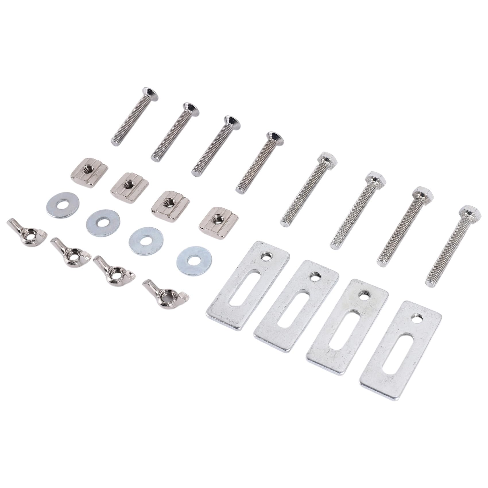 Bosiyrggrl 4Pcs T-Track Mini Hold Down Clamp Kit with Iron Machine Engraving Machine Plate Clamp Fixture for CNC Engraving Machine