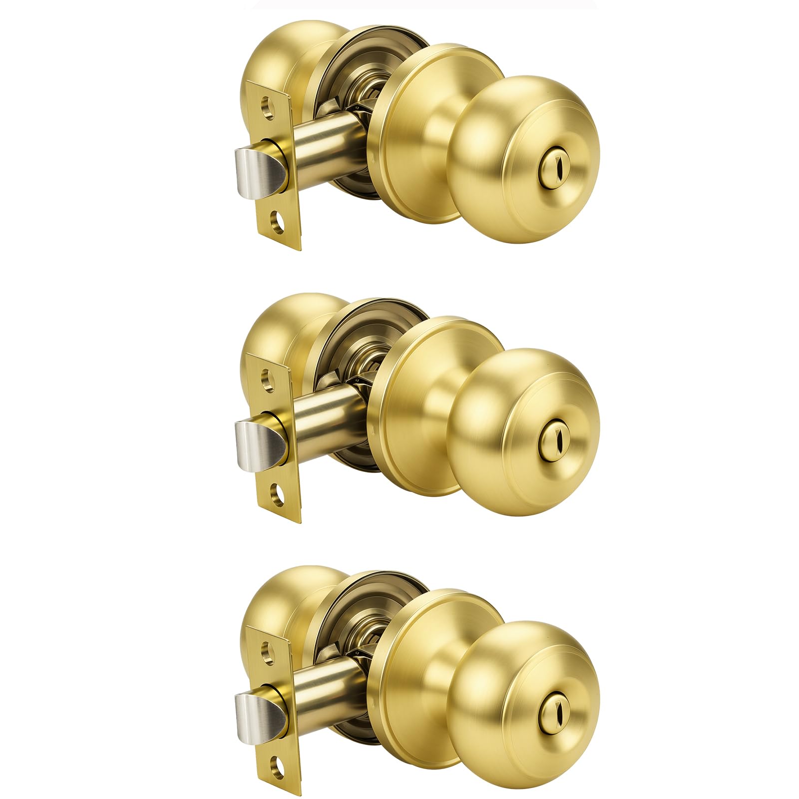 Privacy Door Knobs with Lock - Brushed Nickel -30