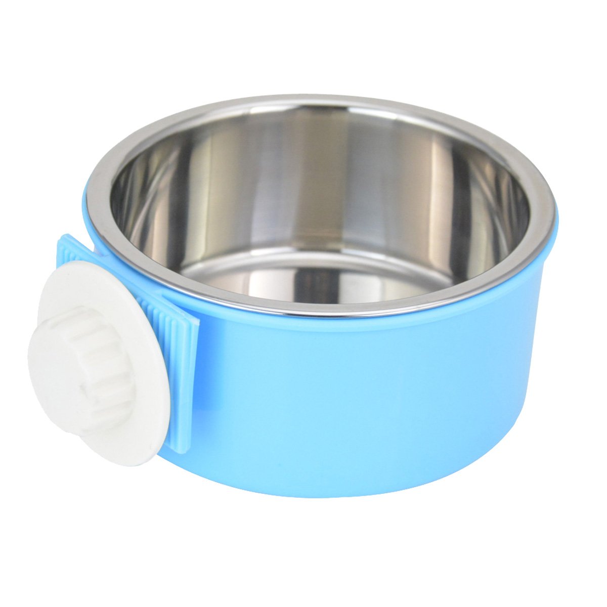Crate Dog Bowl Removable Stainless Steel Water Food Feeder Bowls Cage Coop Cup for Cat Puppy Bird Pets