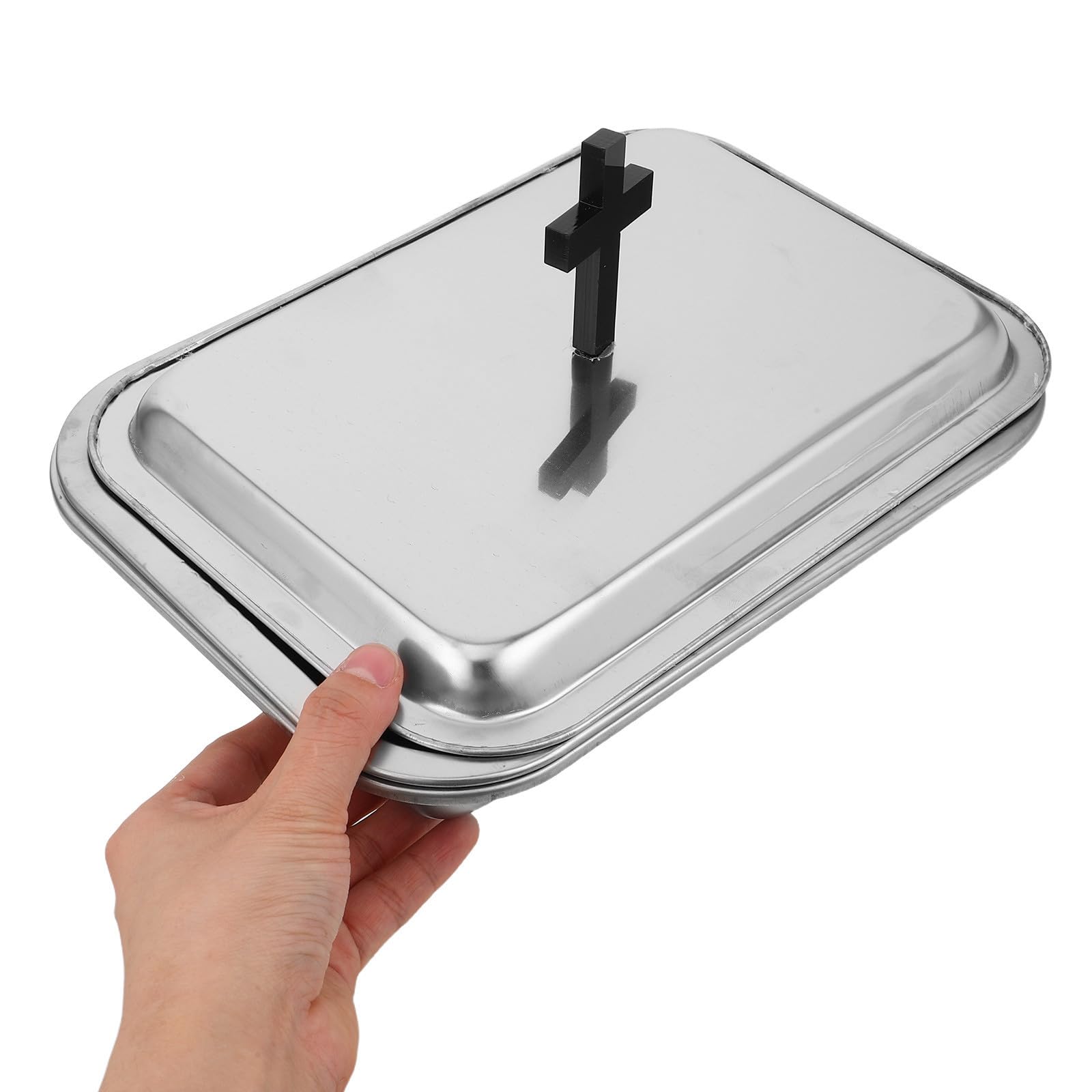 TOYANDONA Bandeja para Copa de Vino de Comunión en Acero Inoxidable Plata, Diseño Portátil y Versátil, Adecuado para Ceremonias Religiosas y Uso en Iglesias