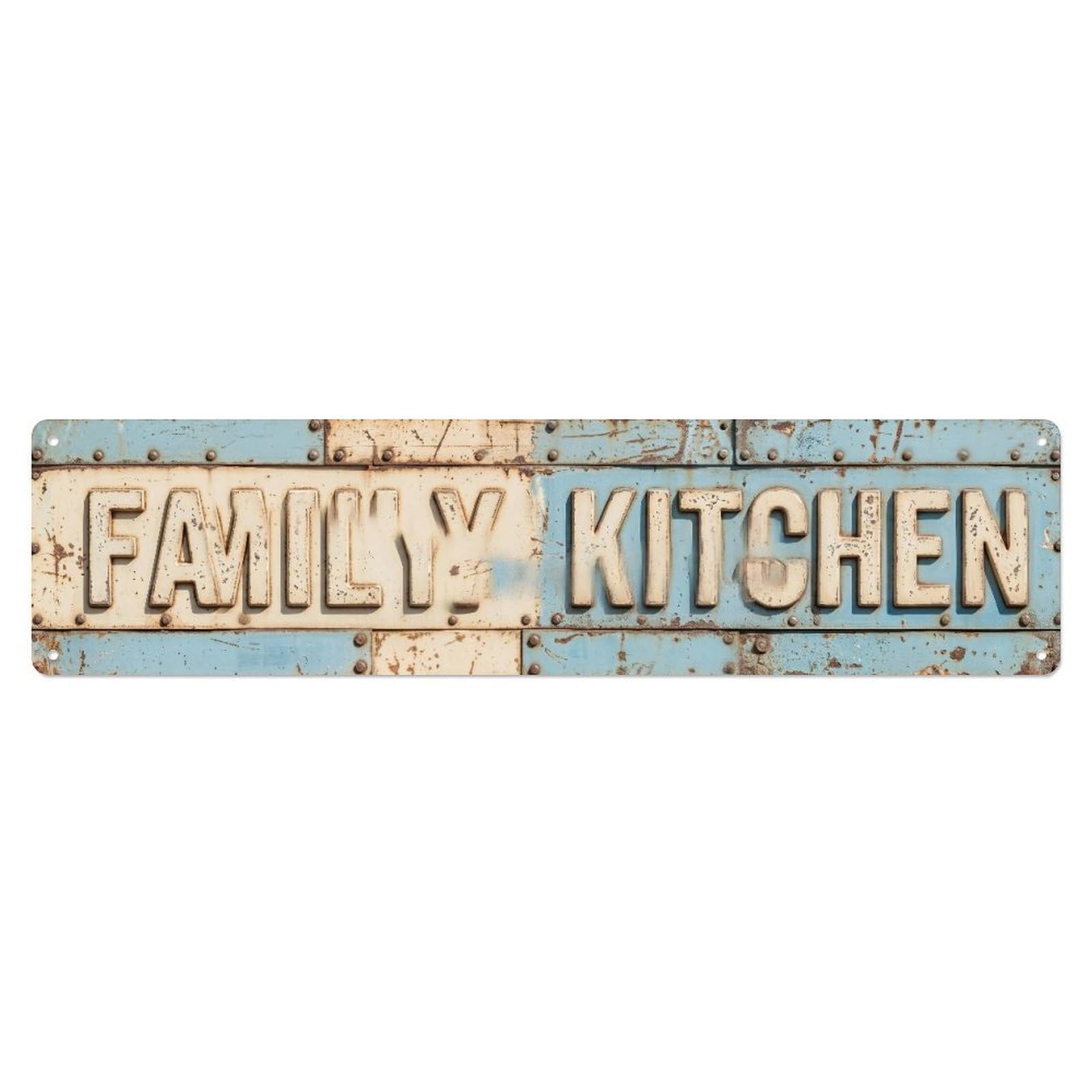 Family Kitchen Rustic Decor Metal Tin Skinny Sign Plaque Wall Decor for Cafe, Club Bar, Office, Home Garden Metal Poster 4x16Inch
