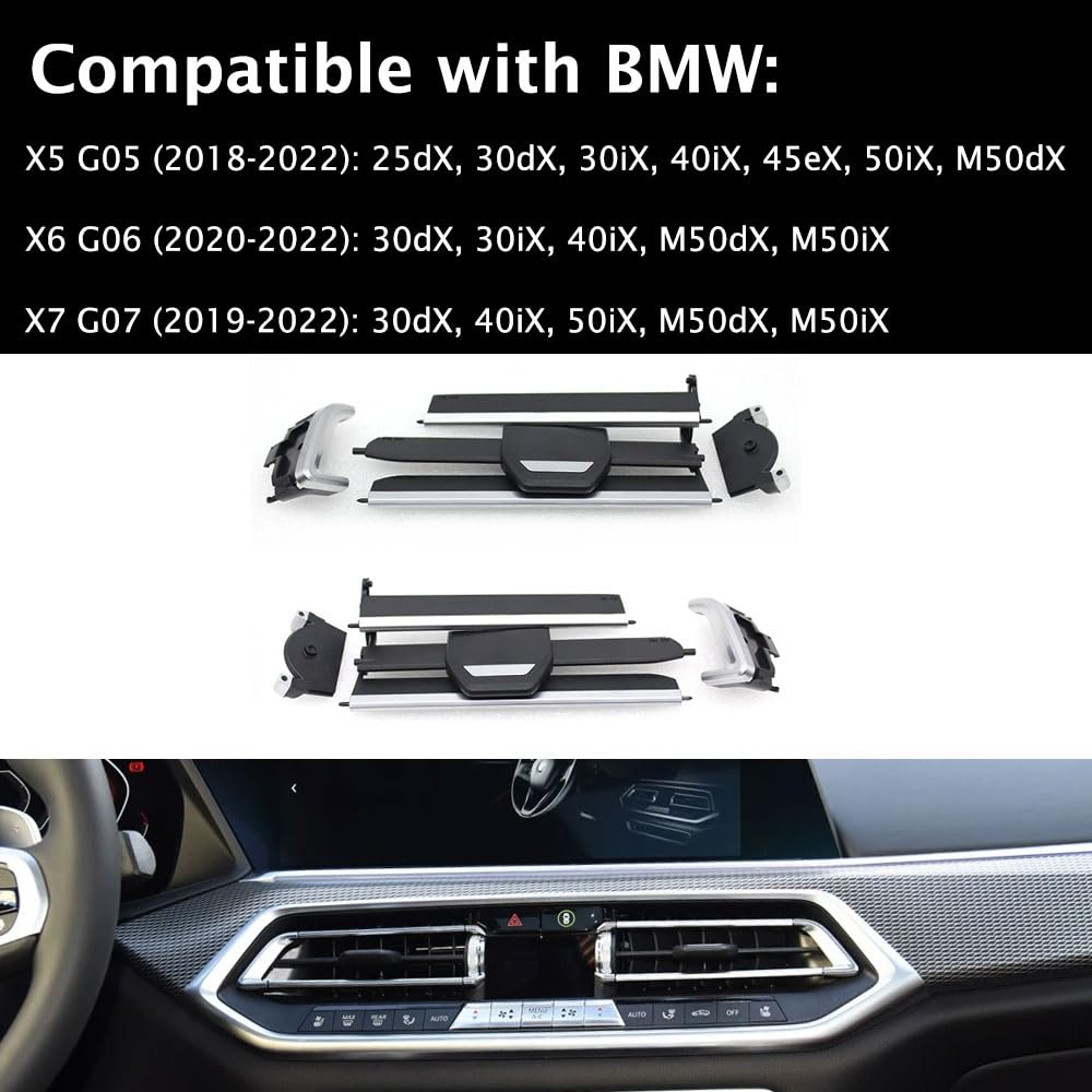 for BMW X5 G05 X6 G06 X7 G07, Center AC Air Vent Clips Tab Repair Kit, Dash Middle AC Vent Clips Air Conditioning Vent Outlet Tab Replacement (Middle Left)
