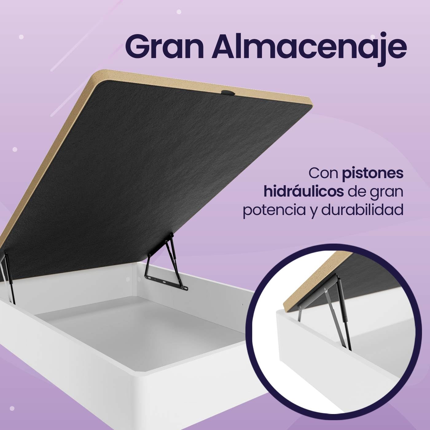 mattfy - Canapé Abatible de Madera Súper Reforzado con Gran Capacidad, Esquinas Redondeadas, 135 x 190, Blanco