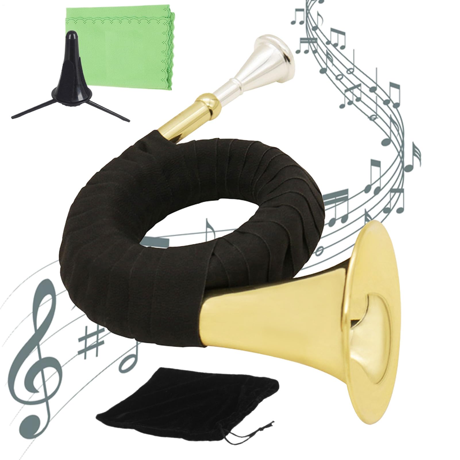 francese Strumento Musicale Tascabile | Corna da Tavolo con Supporto per Esercizi Musicali, Eventi all'Aperto, Viaggi, Performance e Principianti