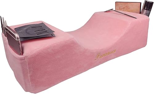 Puransen Lash Pillow for Lash Extensions - Comfortable Velvet Memory Foam Eyelash Pillow, Protect The Neck When Used for Lash Extension Grafting Make Up (Pink)