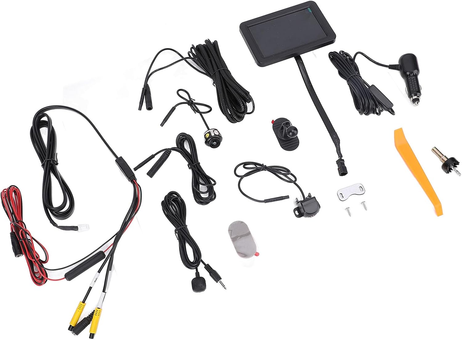 5 inch IPS Panel Display Front View Right Side View Camera System with 170 Degrees Wide Angle 720P HD Side Backup Camera DVR Kit, Automatic Brightness Adjustment, DC12V Cigar