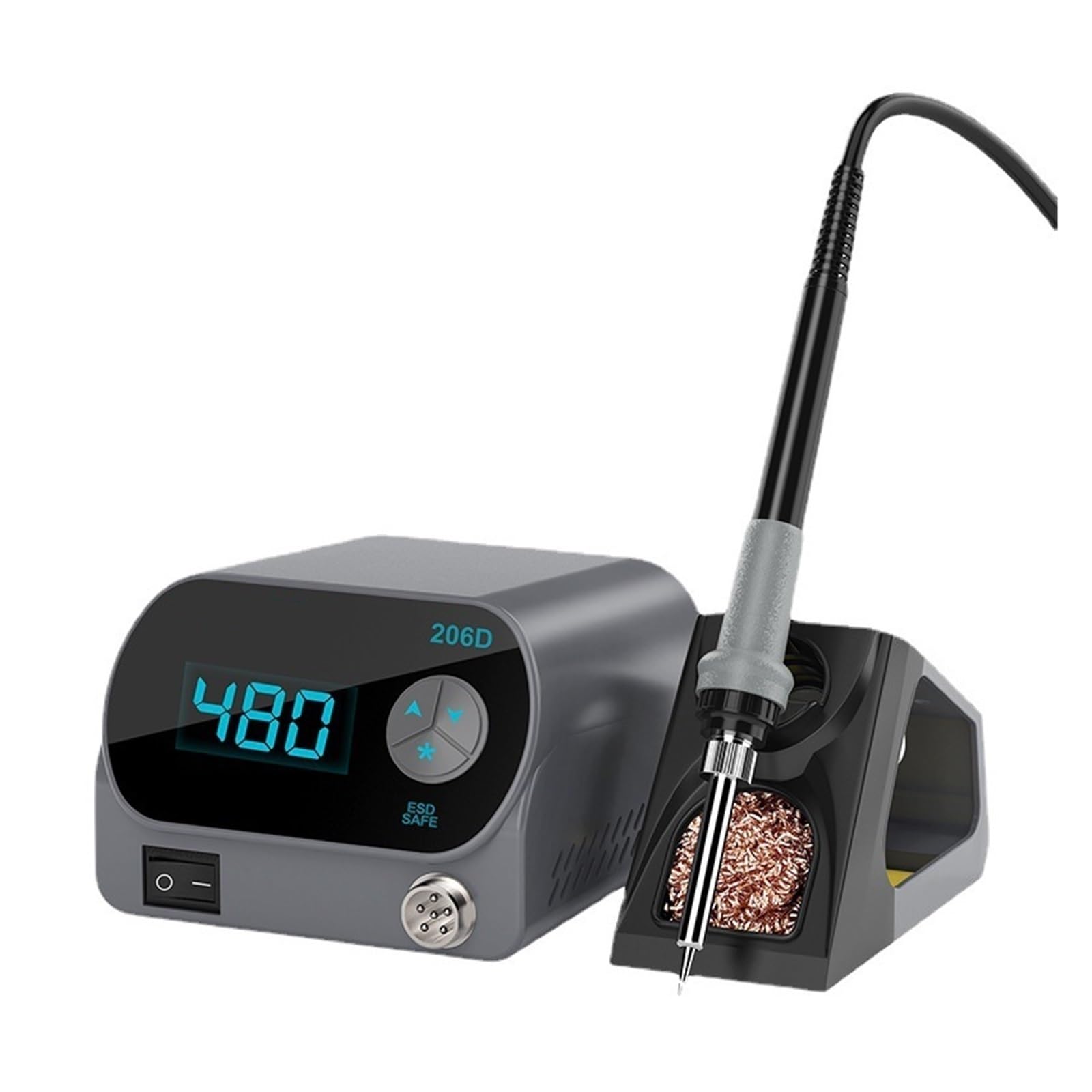 Estación de Soldadura, Estación de soldadura SMD inteligente 206D, kit hierro con calefacción interna 80 W pantalla LCD digital