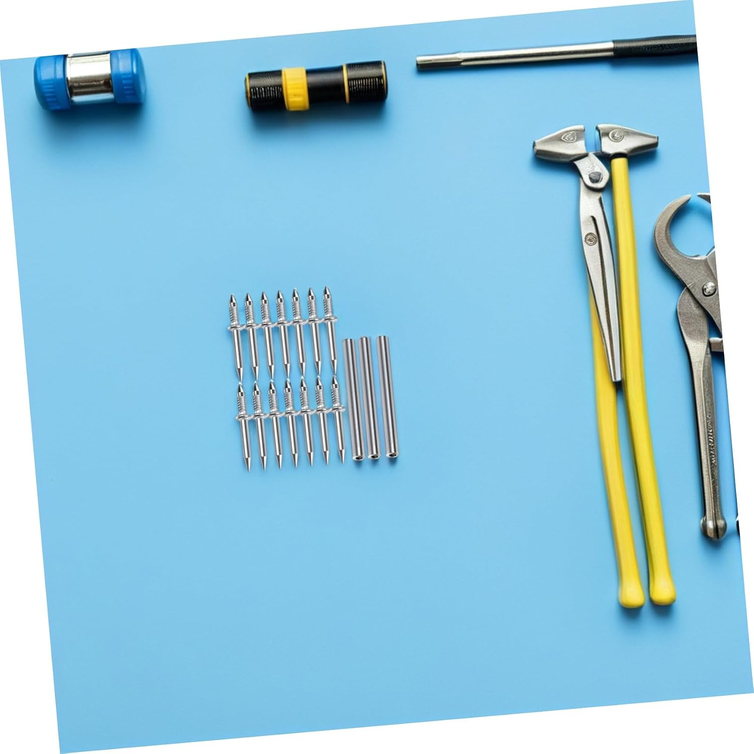300 Piece Double Headed Iron Nails with Sleeves for Baseboards