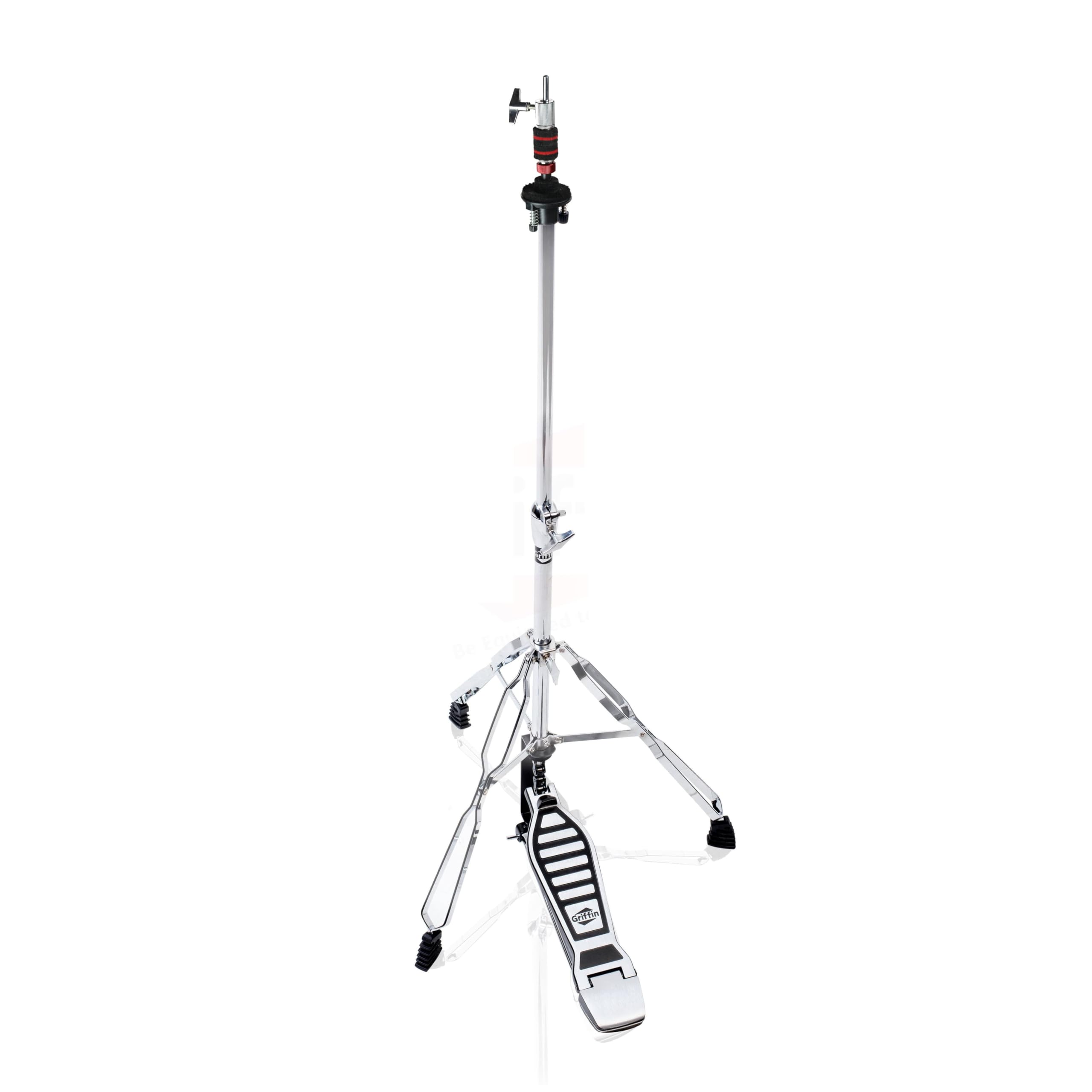 Griffin Hi-Hat Stand (ChromeElite Edition) – Drum Hardware with Pull Chain Pedal, Adjustable HiHat Mount & Double Braced Legs for Drummers
