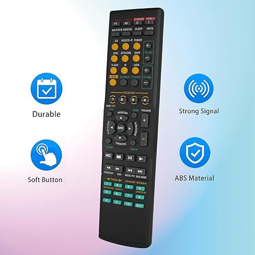 Miniatura 6 de Control remoto apto para RAV367 WK480500 WD108500 RAV-351 WD10840 EU RAV304 RAV372 para receptor de sistema Yamaha AV