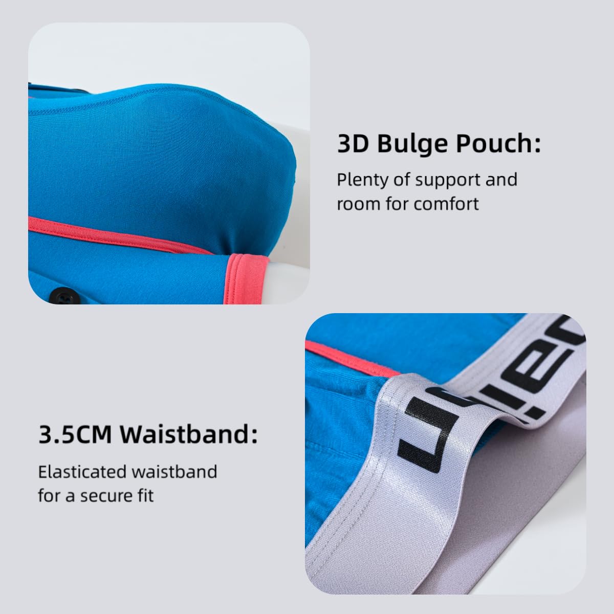 Herren Boxershorts weiches Material Big Ball Pouch breiter Bund Bambusfaser Keine Kantenrolle