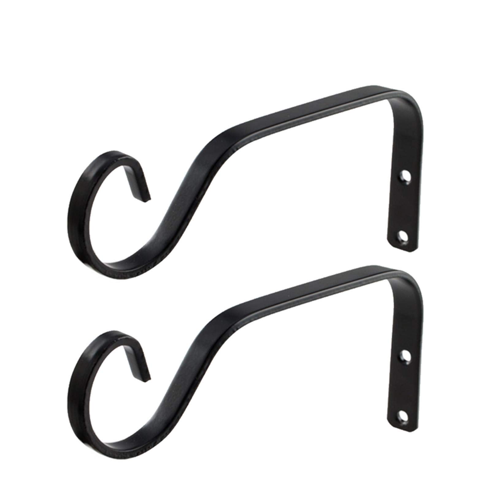 Veeteah B: A Set Of 2 Wall Plant Hanger | 1/ Plant Hanger Bracket Shepherds Hook | Decorative Iron Wall Hooks For Wind Chimes, Flower Baskets, Bird Feeders