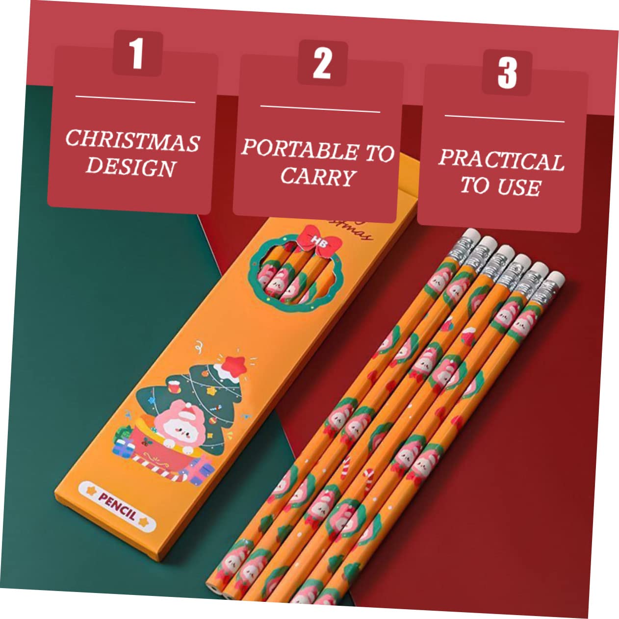 4 Sätze Weihnachts Bleistiftspitzer Elektrischer Schulbleistift Bleistifte Für Weihnachten Gelmarker Bleistift Zum Prüfen LED Topper Bleistifte Für Hb Skizzenbleistift Stück * 4