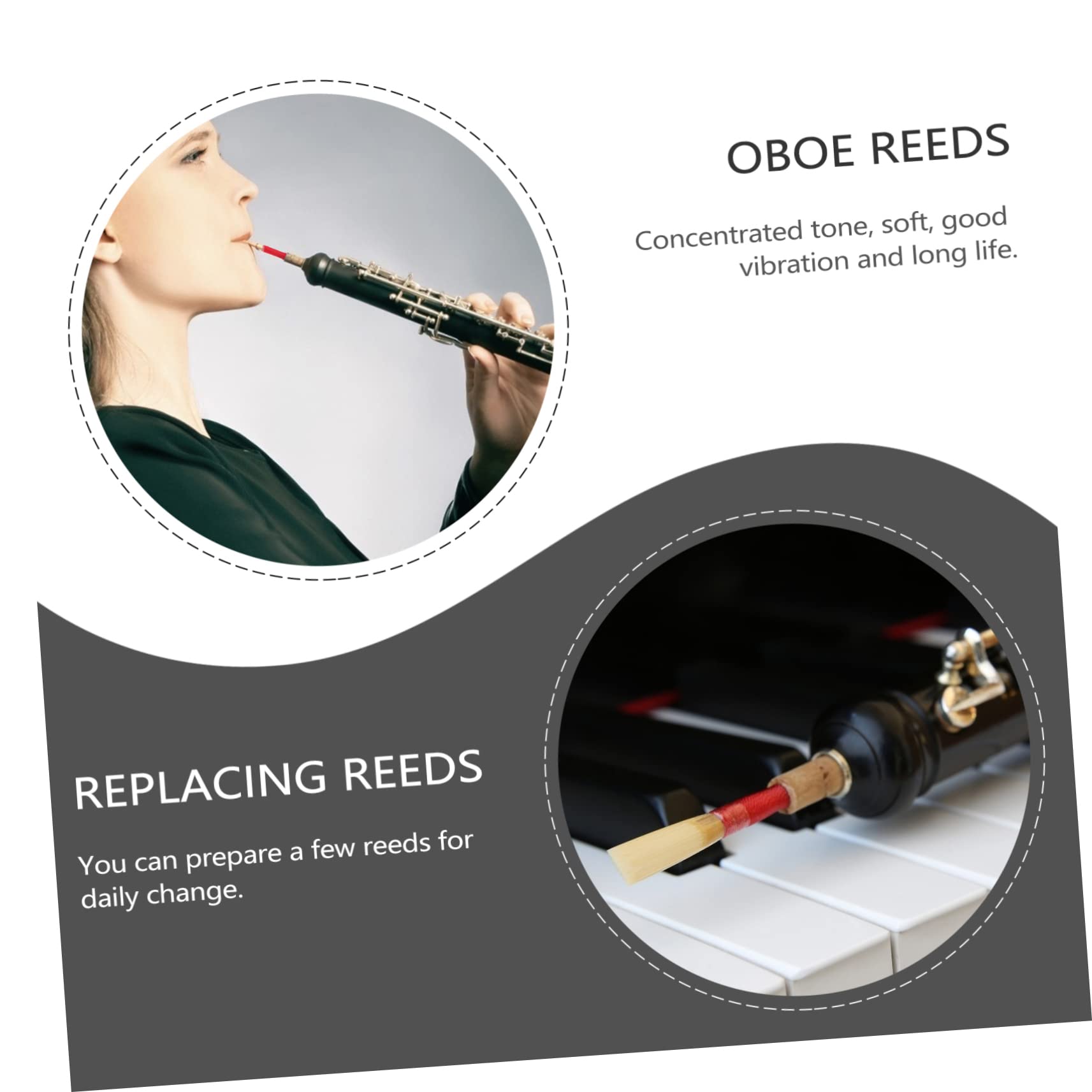 ibasenice 15pièces Anches Oboe Artisanales Avec Boîtes De Rangement Accessoires Bois Pour Musiciens