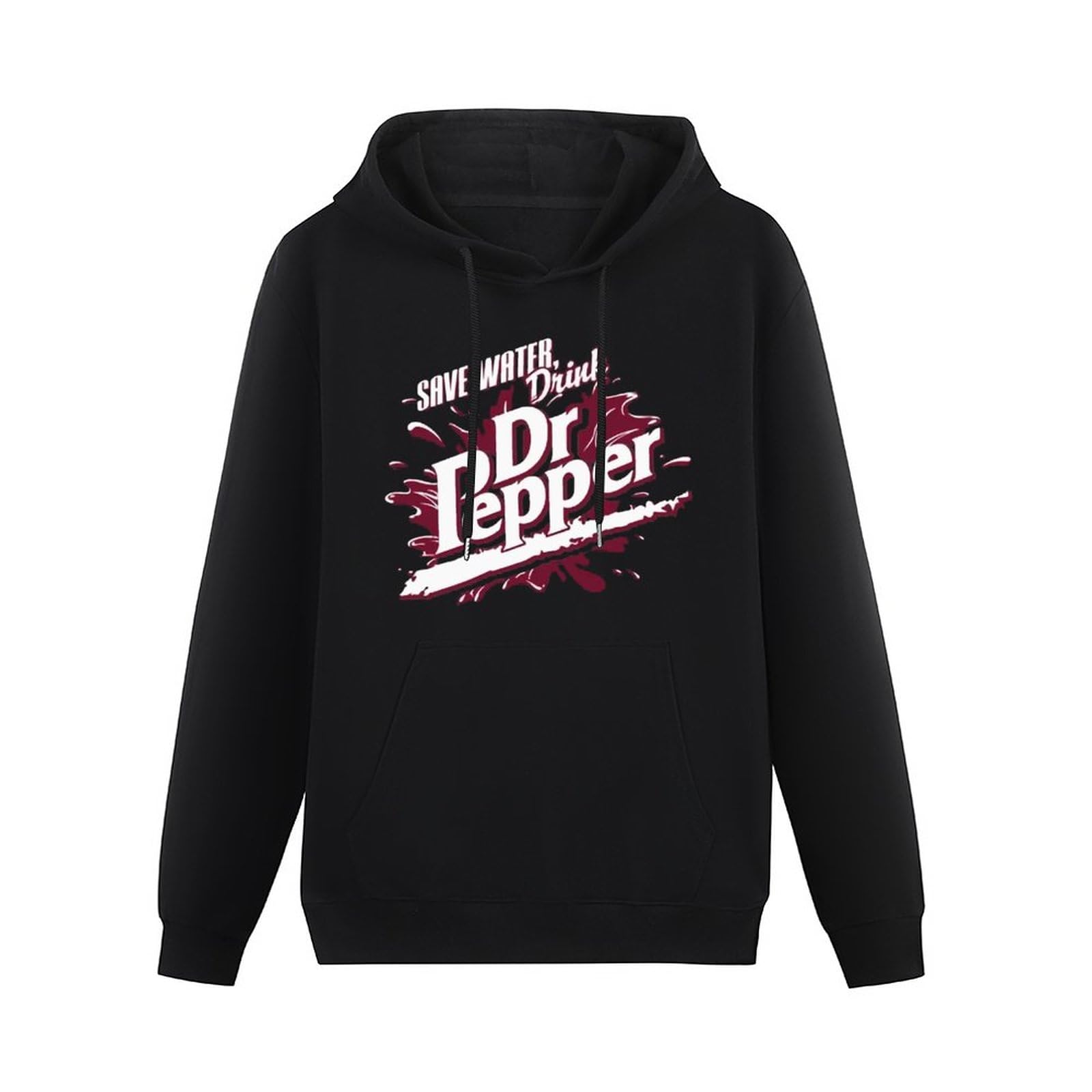 PEDFUVL Save Water Drink Dr. Pepper Men's Hoodies Graphic Printed Black Pullover Sweatshirts XL