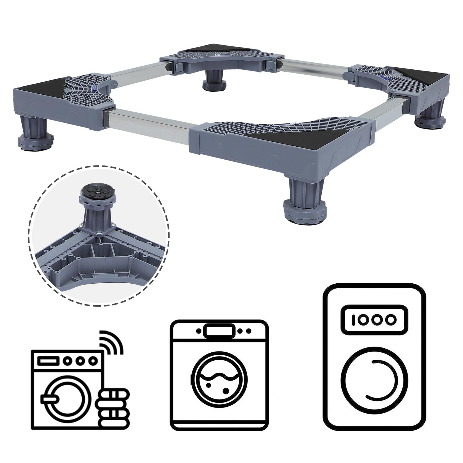 Base de Lavadora Soporte Móvil Soporte para Electrodomésticos y Lavadora Hogar y Organización de Espacio