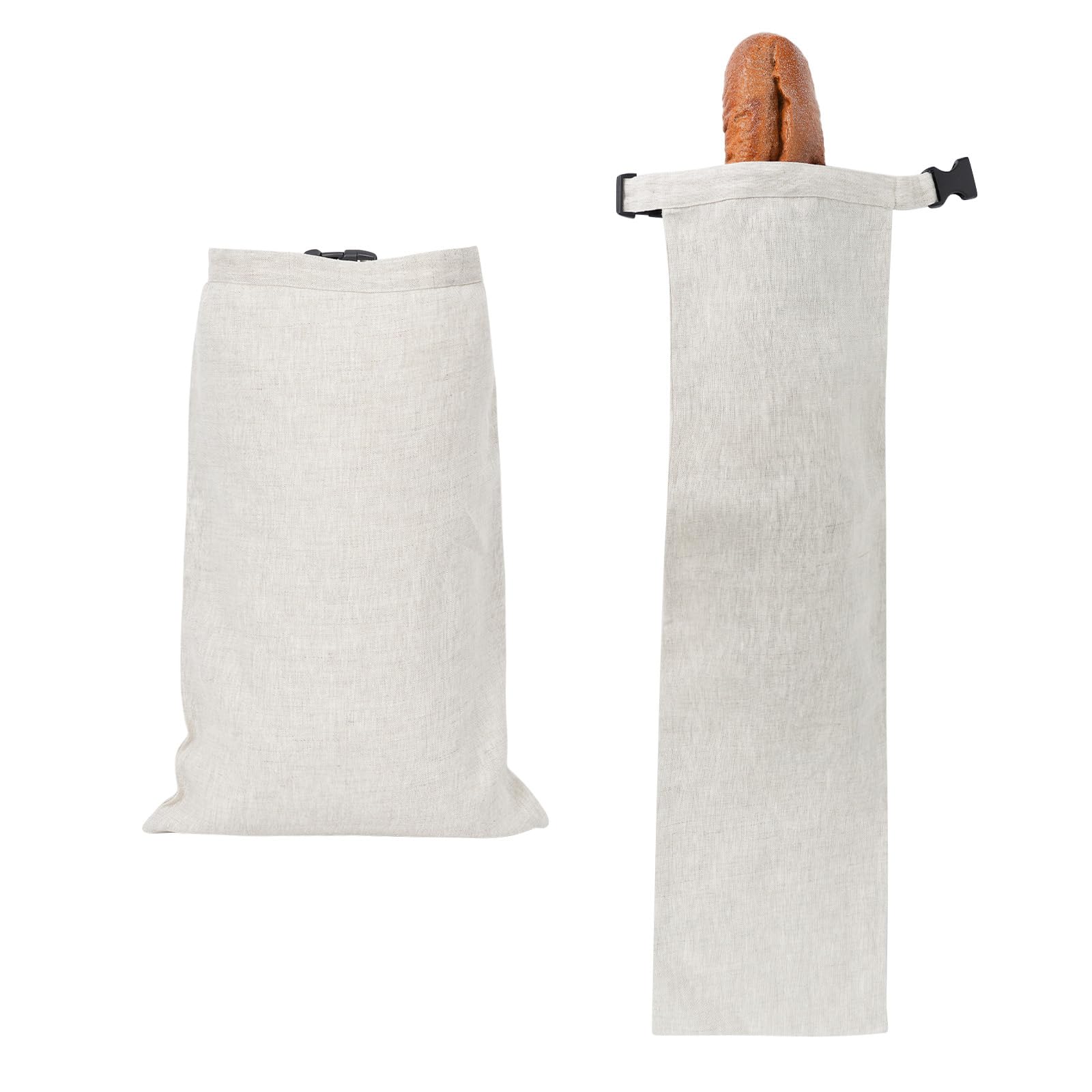 HSOFTIFYHSOFTIFY 2 Pack 100% Linen Bread Bags for Homemade Bread Sourdough 13 x 19.6 Inch Reusable Bread Storage Bag 7.8 x 28.7 Inch for large Baguette (Linen)