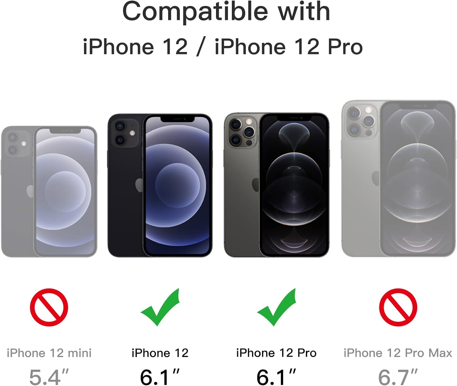 JETech Magnetic Case for iPhone 12/12 Pro 6.1-Inch Compatible with MagSafe, Translucent Matte Back Slim Shockproof Phone Cover (Black) - Image 2