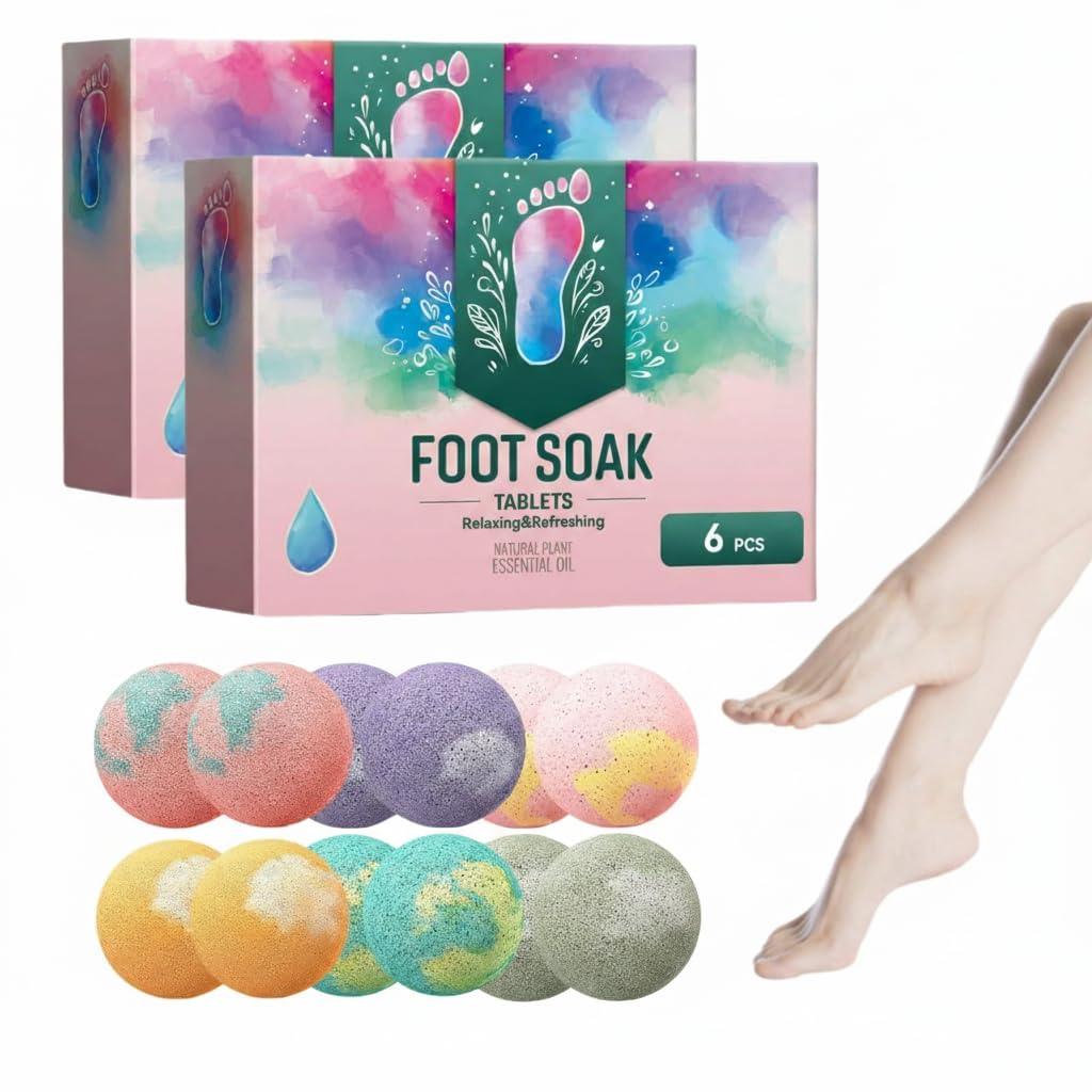 12 Pcs Bath Foot Bombs with Bath Salt and Essential Oil, Organic Natural Handmade Aroma Pure Essential Oil Bubble Foot Balls for Foot Callus, Dry Cracked, Stubborn Foot Odor Scent, Feet Relieve Tired