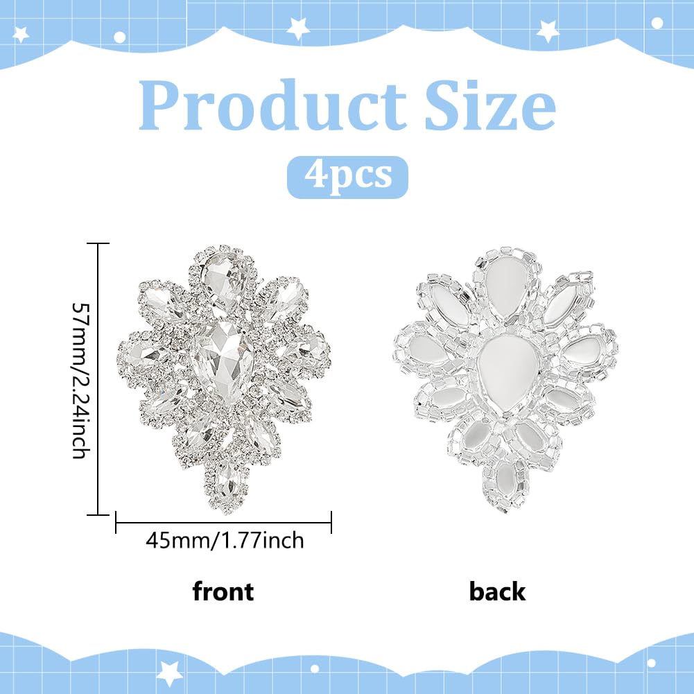 Strass Applikation V-Ausschnitt 23x12,5cm - Goldener Kristallflicken Zum Aufnähen