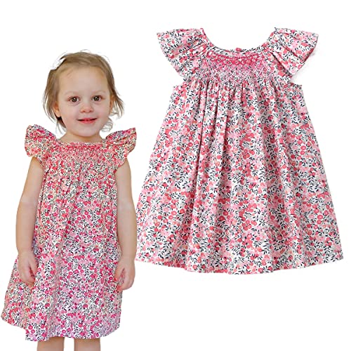 Simplee kids Baby Girl Smocked Dress Summer Casual Short Sleeve D...