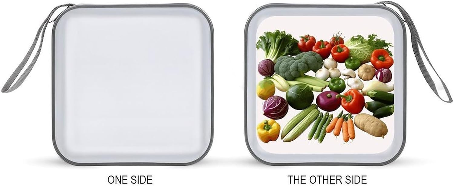 Introduction of Various Vegetables CD Case 40 Capacity CD Holder Organizer Portable Zipper DVD Collection Storage Bag Compact Cases Storage Binder Plastic Holder Disc Car Home Travel