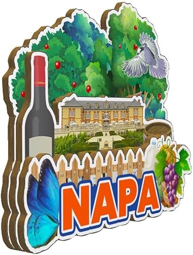 Miniatura 2 de Imán de madera para nevera de Napa California, Estados Unidos, 3300, monumentos de viaje, coleccionables, recuerdos, decoración hecha a mano