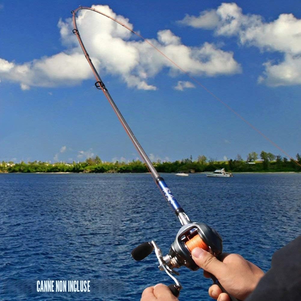 Sougayilang Moulinet de pêche à 12 roulements en acier inoxydable, 8,2 kg Super Drag, moulinet de pêche magnétique à double frein