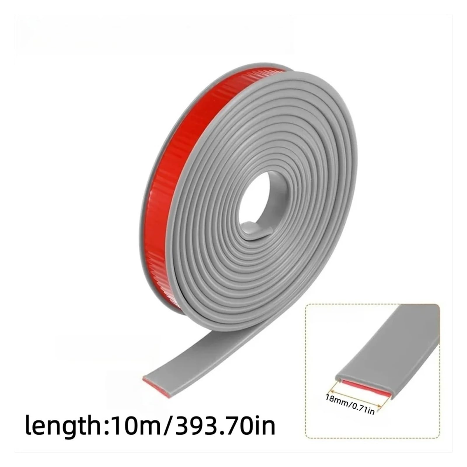 1 Szt. 10mX18mm Okleina Krawędziowa W Kształcie Litery U Samoprzylepna Obrzeżowa Ochraniacz Mebli Do Renowacji Naprawy Szafek(GRAY)