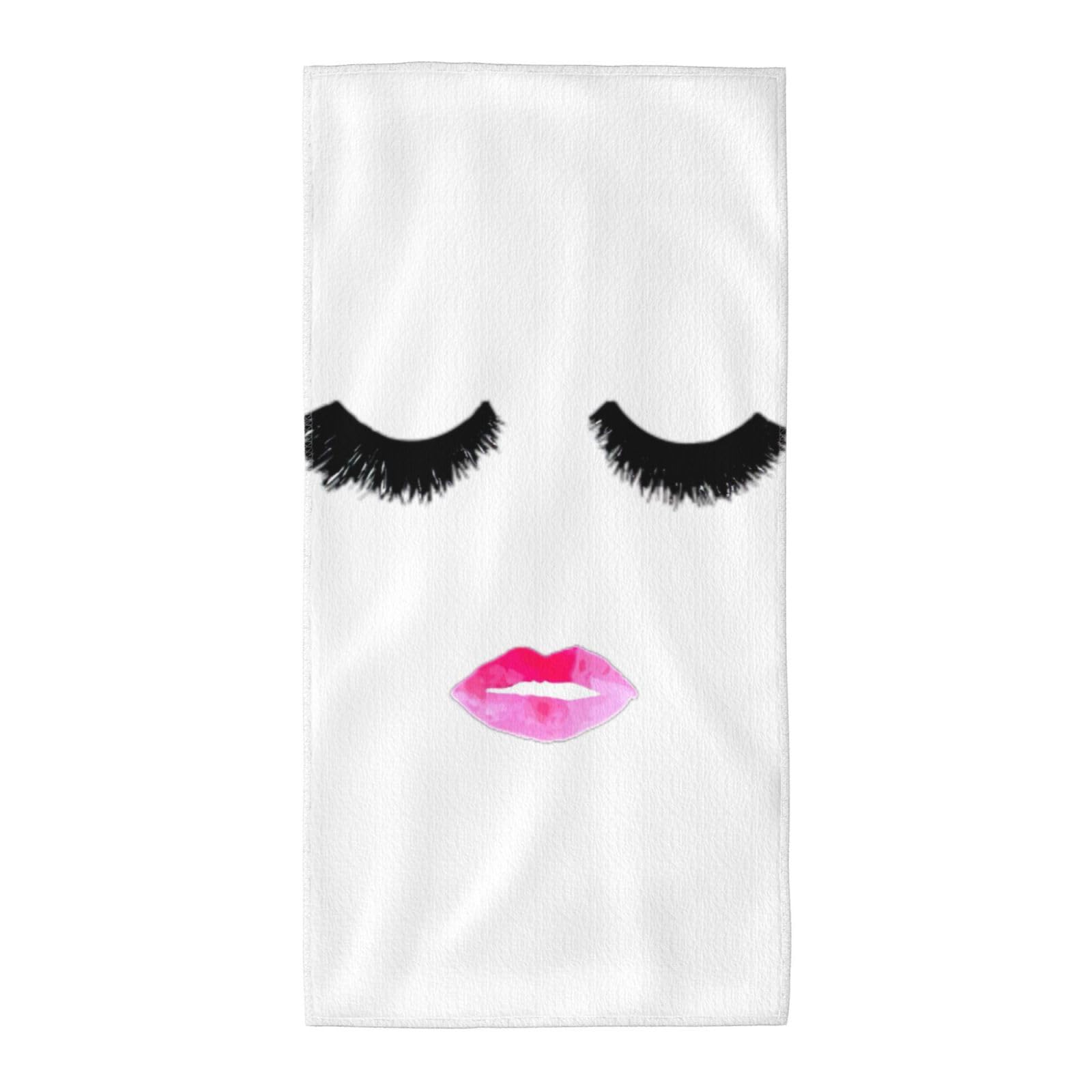 WYCZHY Eyelash Lips Printed Quick Dry Beach Towel For Camping Travel Vacation