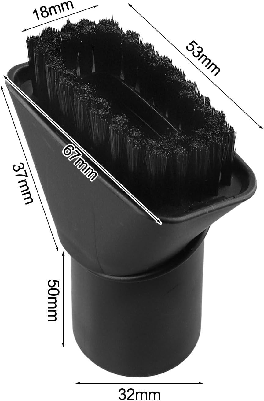 Suction Brush Set for Karcher WD 2 WD 3 WD 4 WD 5 Multi-Purpose Vacuum Cleaner Hard Soft Bristles Upholstery Carpet Cleaning with 32-35mm Adapter(Black) image 4
