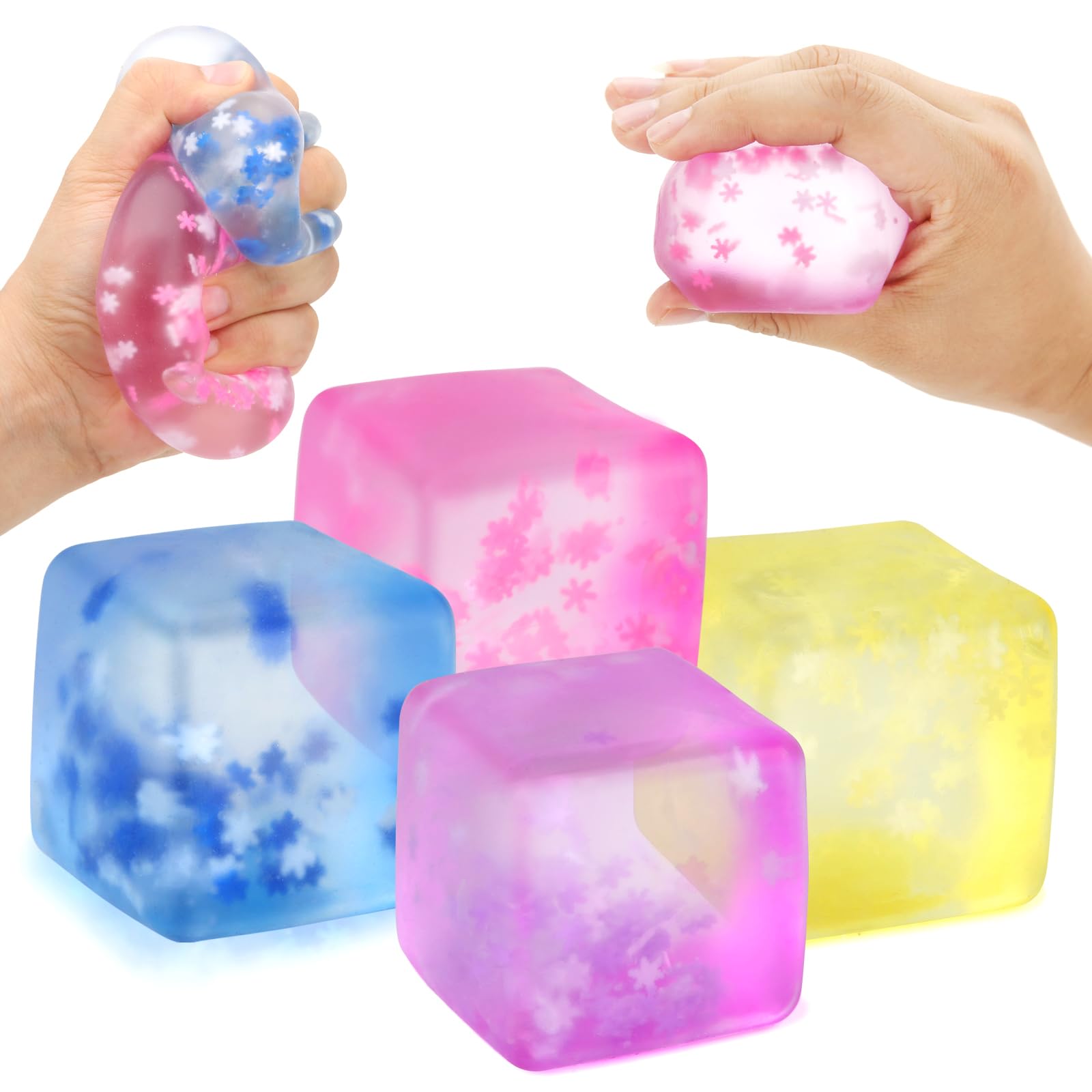 Snapklik.com : Fidget Toy Stress Cube- 4 Pack Sensory Squeeze Toys ...