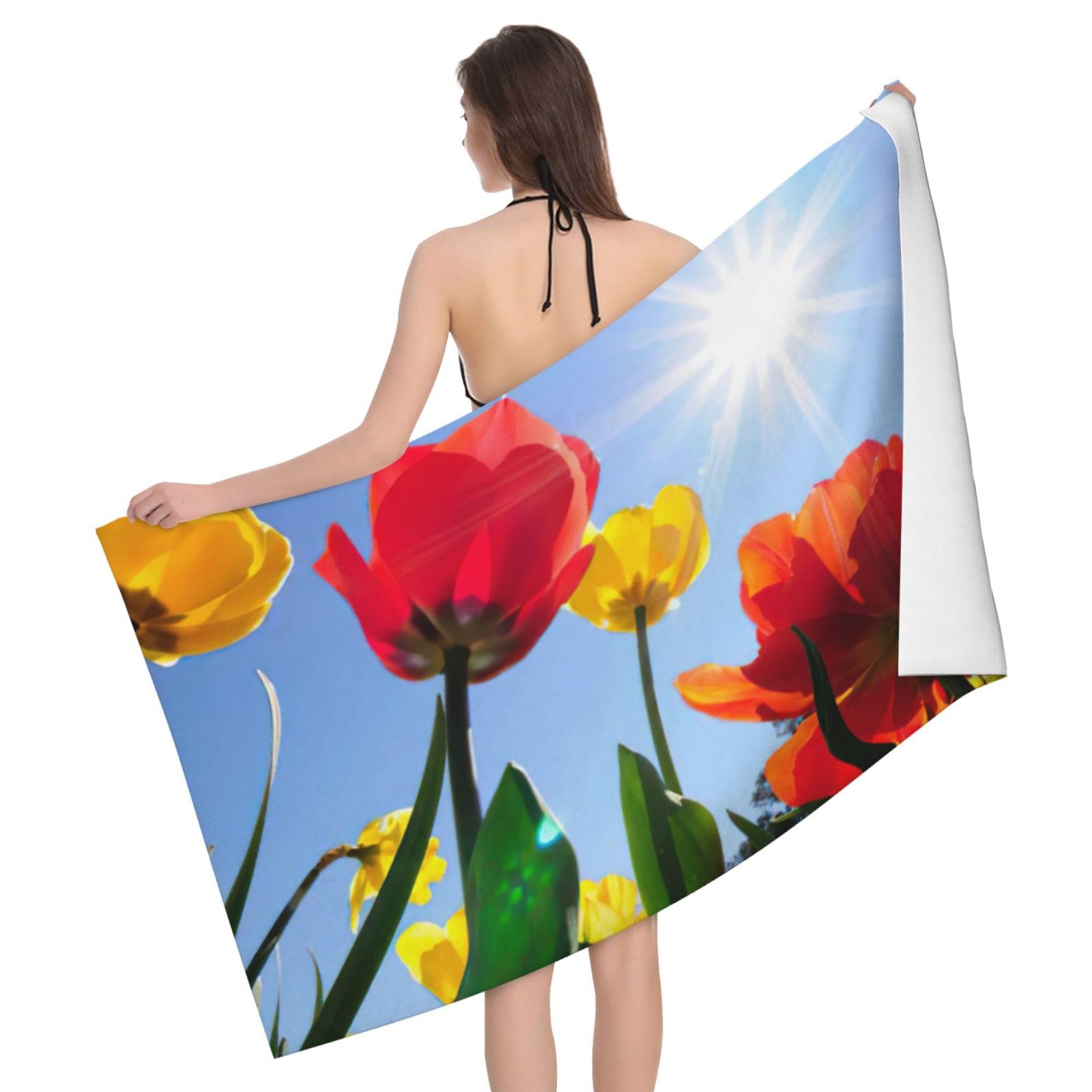 Serviette de plage anti-sable microfibre séchage rapide pour camping nature