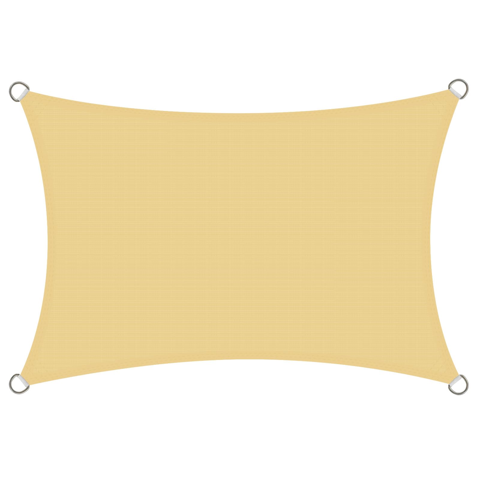 Voile d’ombrage Rectangulaire 4x6 m - Toile Ombrage Extérieur 6x4 m HDPE Respirant (185g/m²) Voile Ombrage avec 98% de Protection UV pour Patio Jardin Pergola, Sable