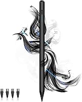 DOGAIN Active Stylus Pen for iPad iPhone: Magnetic POM Tip, Power Display, USB-C Rechargeable - iOS Android Touch Screen Pencil (Black)