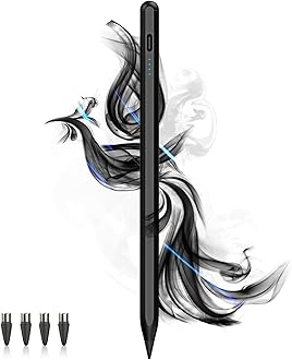 Stylus Pens for Touch Screens Power-Display Tablet Pen POM Tip Magnetic Digital Touch Pen Compatible with iPhone/iPad/iPad Pro/Lenovo/and Other iOS/Android Smartphone and Tablet Devices (Black)