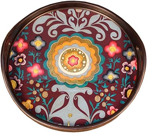 Artista Home Rabat Round Tray, Flower Finish