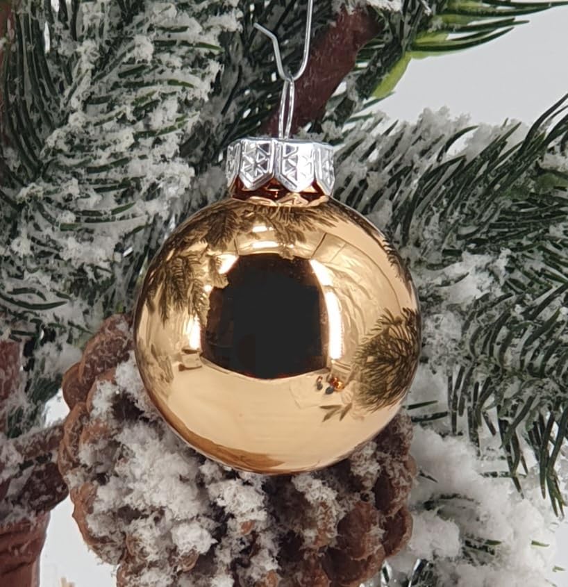 Thüringer Glasdesign Christbaumkugeln Christmas - Weihnachtsdeko - Christbaumschmuck (40 St.) - Weihnachtsbaum Kugeln aus Glas - 3 Größen - 9065