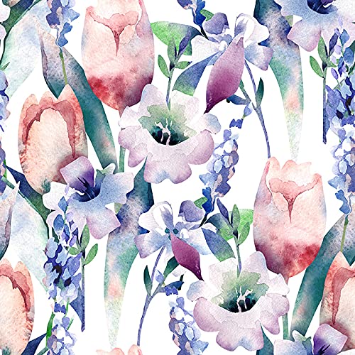 Papier peint lavable violet bouquet de printemps pour mur humide