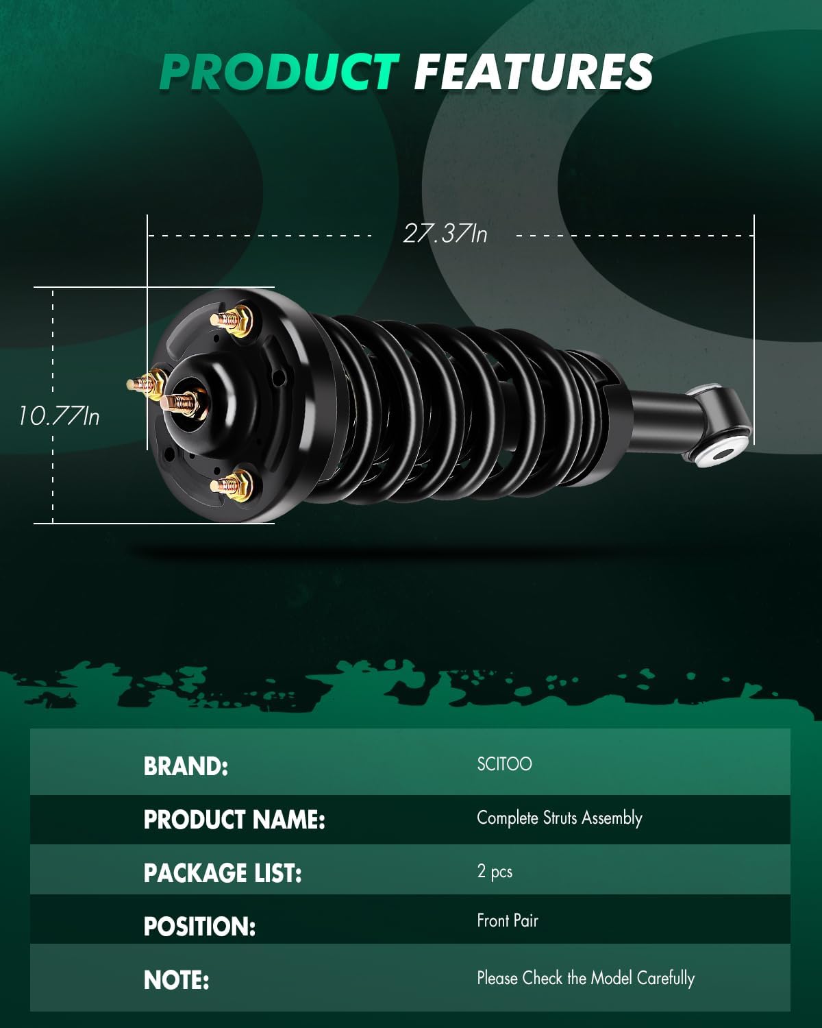 SCITOO Front Strut Assembly Automotive Replace 171141 Quick Struts Shock for Ford for F-150 - Set of 2