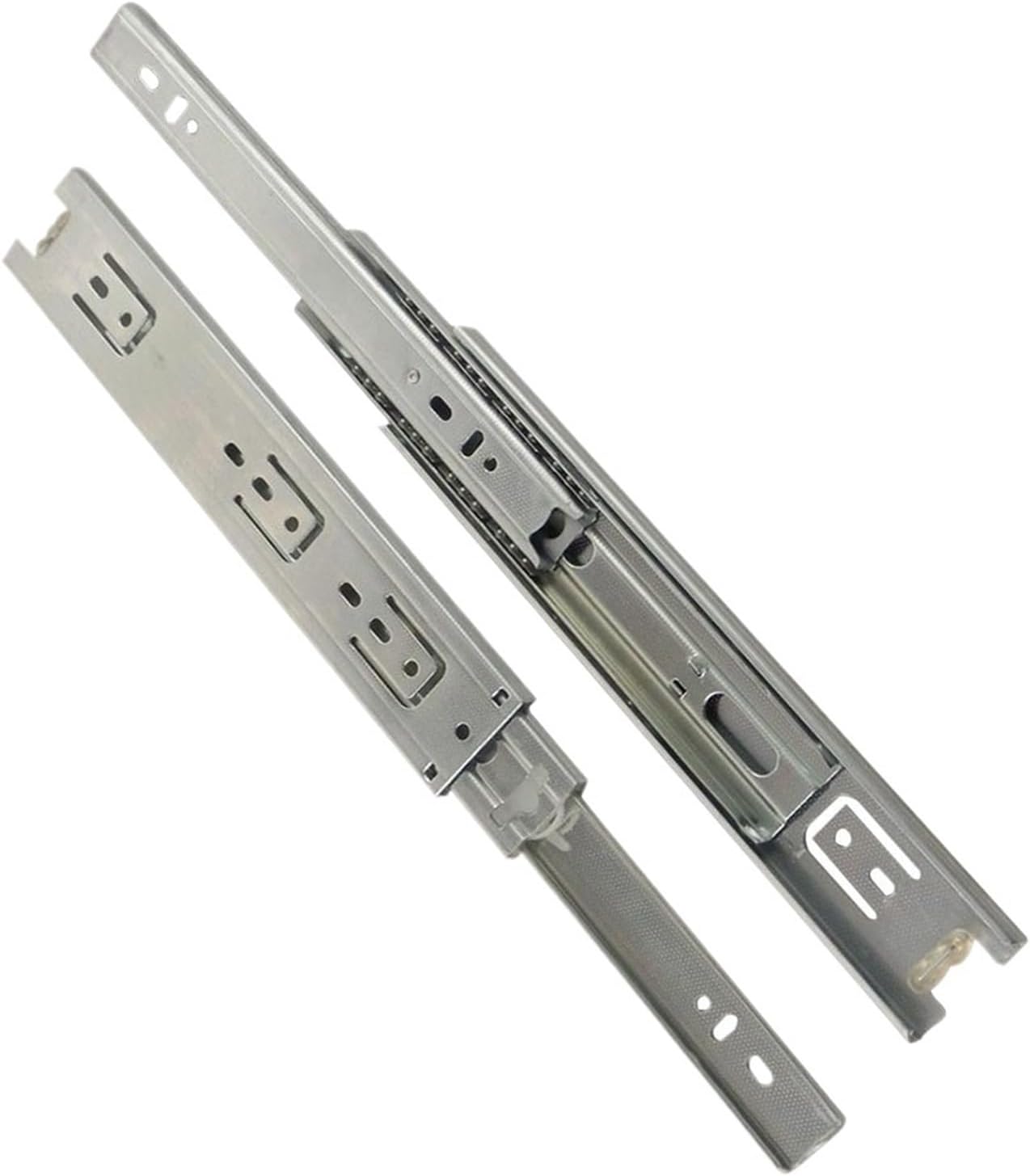 Hardware Full Extension Side Mount Drawer Slides 2 Pcs 12inch Drawer Slides 45mm Width Cold-Rolled Steel Fold Telescopic Runner Ball Bearing Furniture Cabinet Sliding
