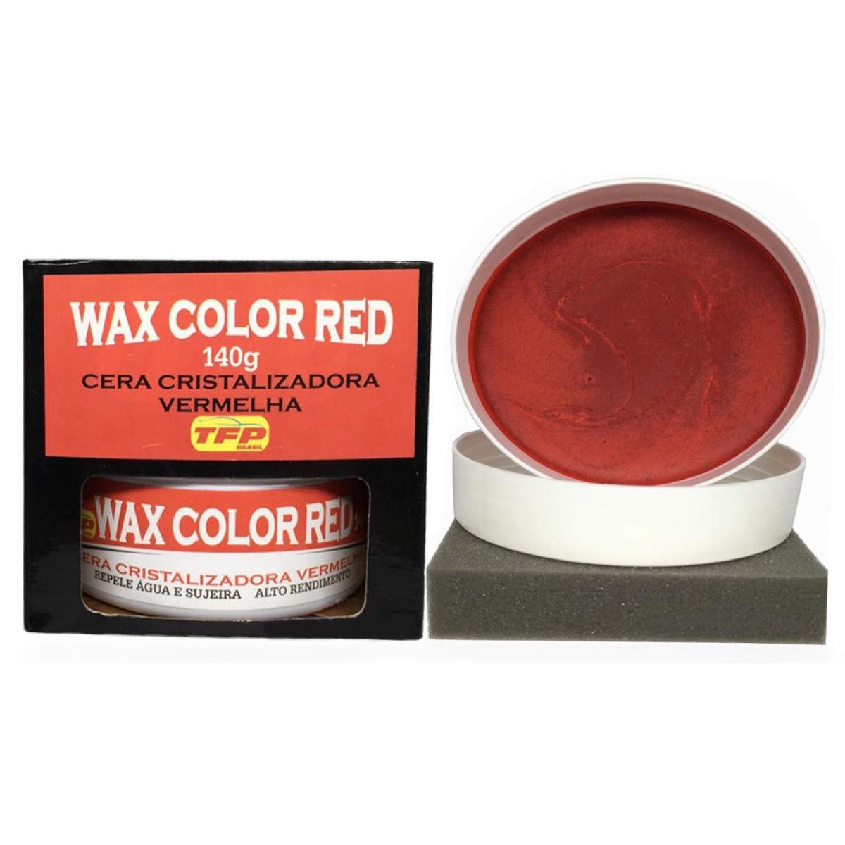 Cera Cristalizadora Própria Carro Vermelho Wax Color Red140g