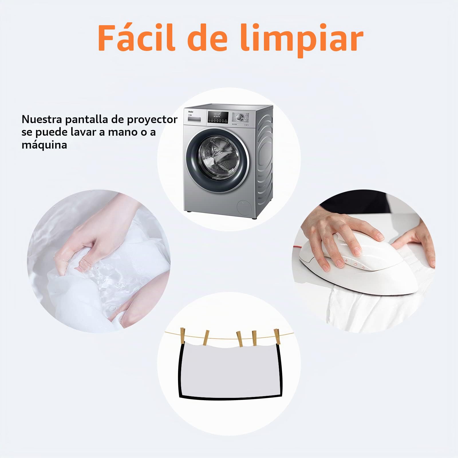 AODIOU Pantalla de proyector portátil de 60 Pulgadas, 16:9, sin Arrugas, Ligera, Aluminio y poliéster, Manual, Montaje en Suelo y Mesa