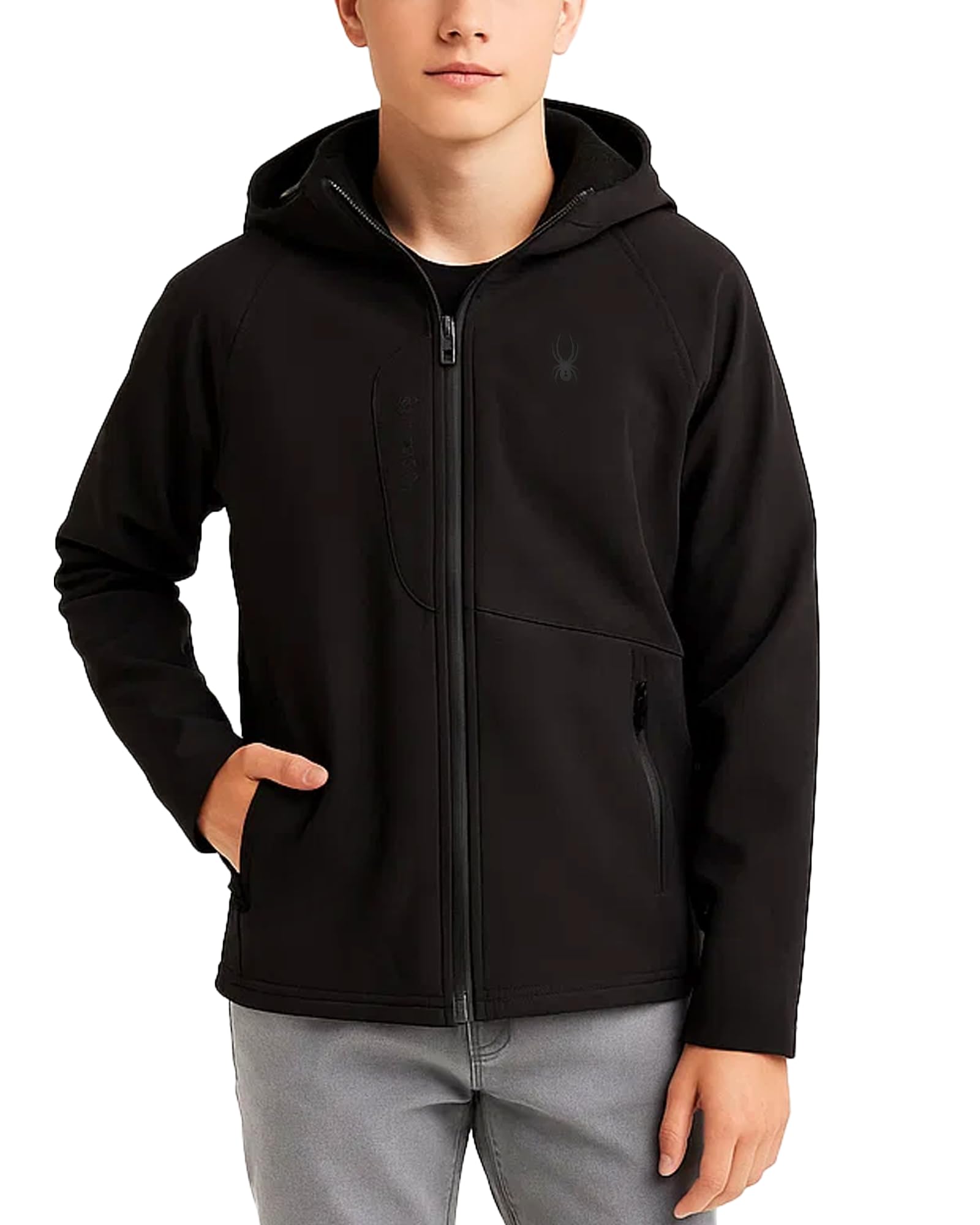 Spyder Boys Softshell Jacket - Cozy Insulated Fleece Lined Softshell Winter Coat Hooded Windbreaker Jacket for Boys