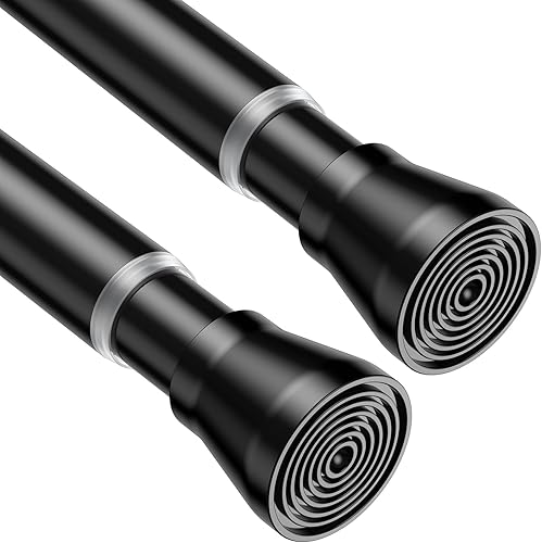 Miniatura 31 de AIZESI 1 barra de tensión para cortinas de tensión para ventanas de 28 a 48 pulgadas, barra de cortina de resorte de 7/8 pulgadas de diámetro, sin