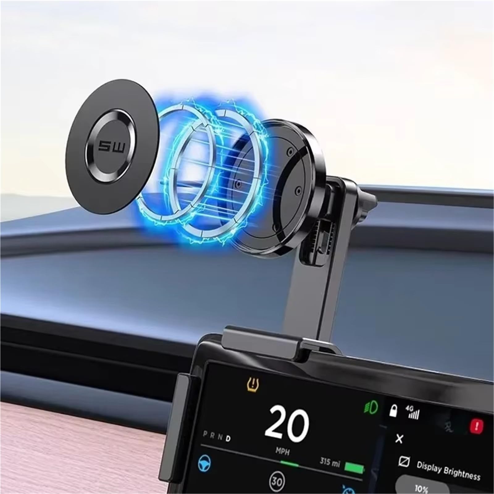 para Tesla para Model 3 / Y/X/S Soporte Magnético Universal Teléfono Pantalla Pantalla Coche Lateral Rotación 360 Grados Montaje Soporte Móvil Coche(Style-1)