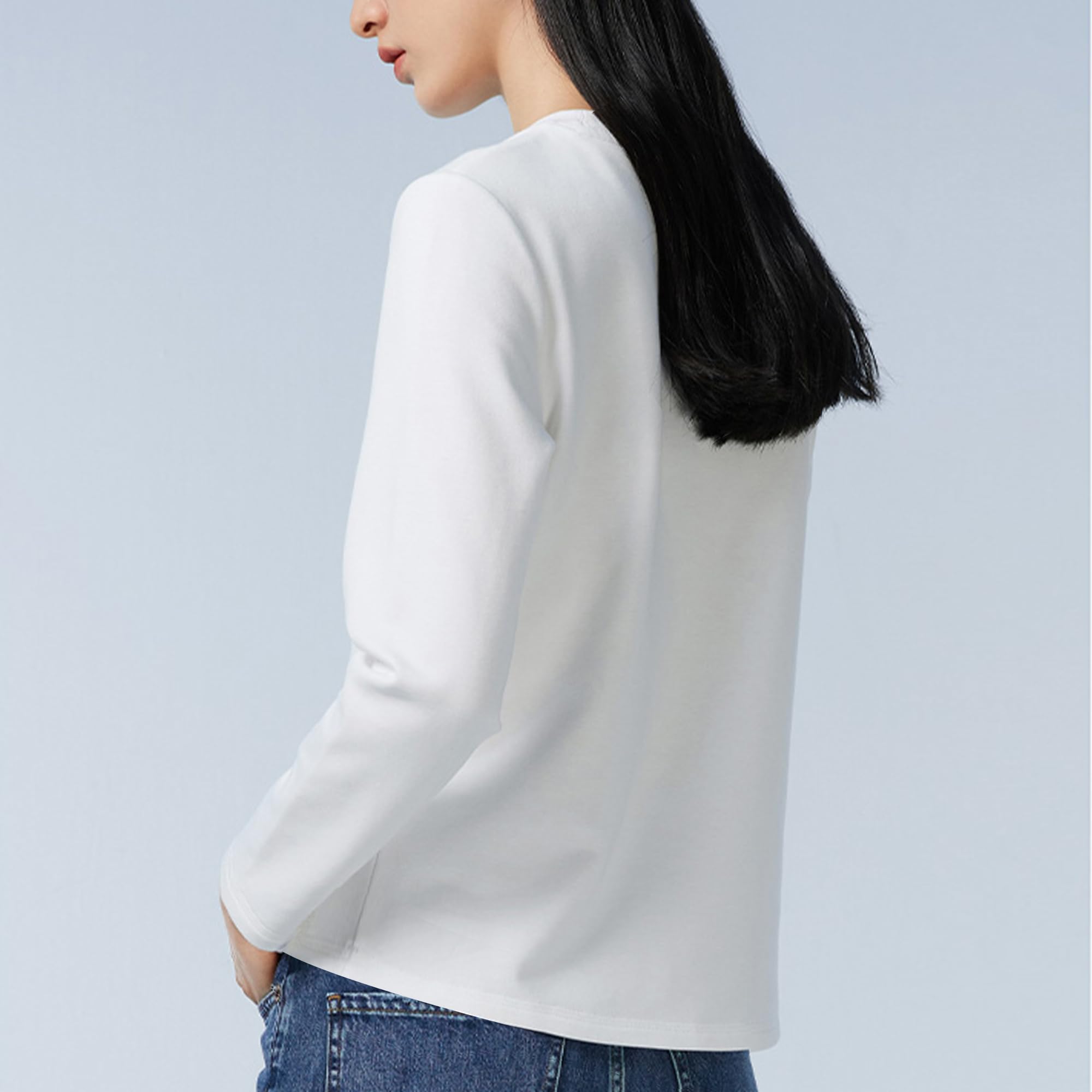 LiKing Maglietta a Maniche Lunghe Donna con Scollo Tondo Cotone 3er Pack 6151