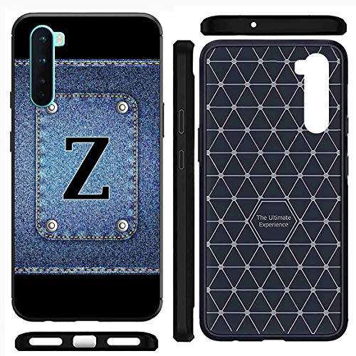 Image of Amazon Brand - Solimo Designer Button Jeans Alphabet-Z Printed Soft & Flexible Hybrid Back Case Mobile Cover for OnePlus Nord